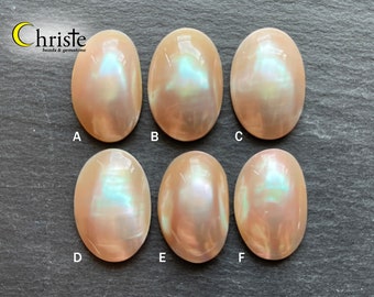 Osmena Pearl Shell Cabochon Pale Pink oval (choose preferred piece) (OS24 FEB002)