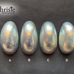 Blue Grey Silver Osmena Pearl Shell Cabochon oval freeform OS22 MAY001 choose preferred piece image 2