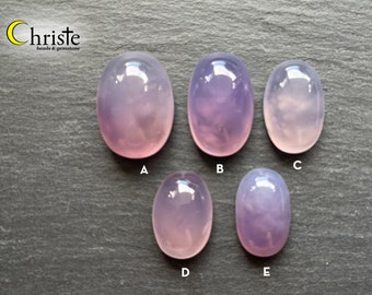 Purple Lavender Chalcedony Translucent Oval Cabochon 13.7-18.8 x 21.9-26.6 x 7.7-11.5mm (choose preferred pieces) (PC24 MAR001)