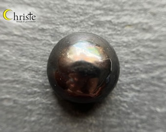 Black Coffee Mabe Pearl Cabochon 15.4mm freeform round Imperfect Beauty no (MB24 MAR005) IB