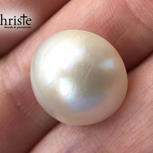 White Mabe Pearl Cabochon 14.6mm round Imperfect Beauty MB23 FEB005 IB image 7