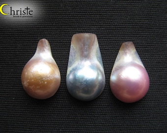 Trio Organic Mabe Pearl Blister Cut Fancy Cabochon 13-14mm (MB NOV013)