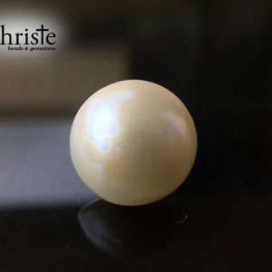 White Mabe Pearl Cabochon 14.6mm round Imperfect Beauty MB23 FEB005 IB image 1