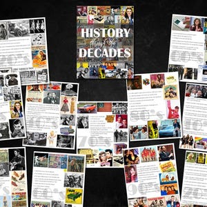 1920-2020 History Through the Decades Instant PRINTABLE Digital File