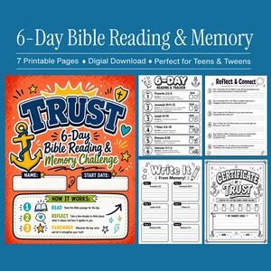 Verità in Dio Studio biblico per bambini stampabile, Lettura biblica e monitoraggio dei versetti da memorizzare Scuola domenicale Scuola a casa Foglio di lavoro curriculum Devozione