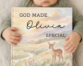 Personalized Christian Baby Book with Name, Baptism Gift for Boys or Girls, Custom Bible Storybook For Toddlers, Faith Bedtime Keepsake V3YU