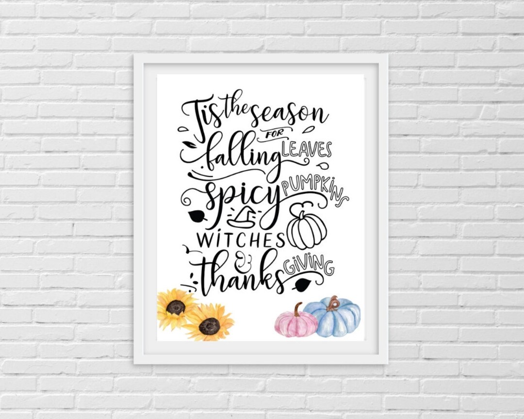 Druckbare Wand Kunst Herbst Sprüche Thanksgiving Druck Kürbis Herbst