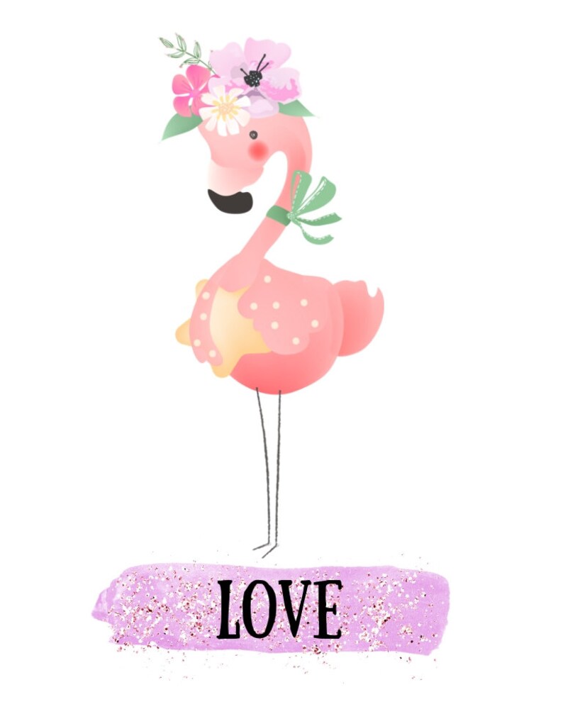 Pink Flamingo Nursery Print Nursery Wall Decor Girls Room Etsy