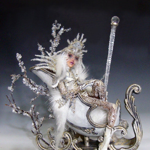 Reserved!   OOAK / The "WINTER WITCH", an Art Doll sculpture by Victoria Mock