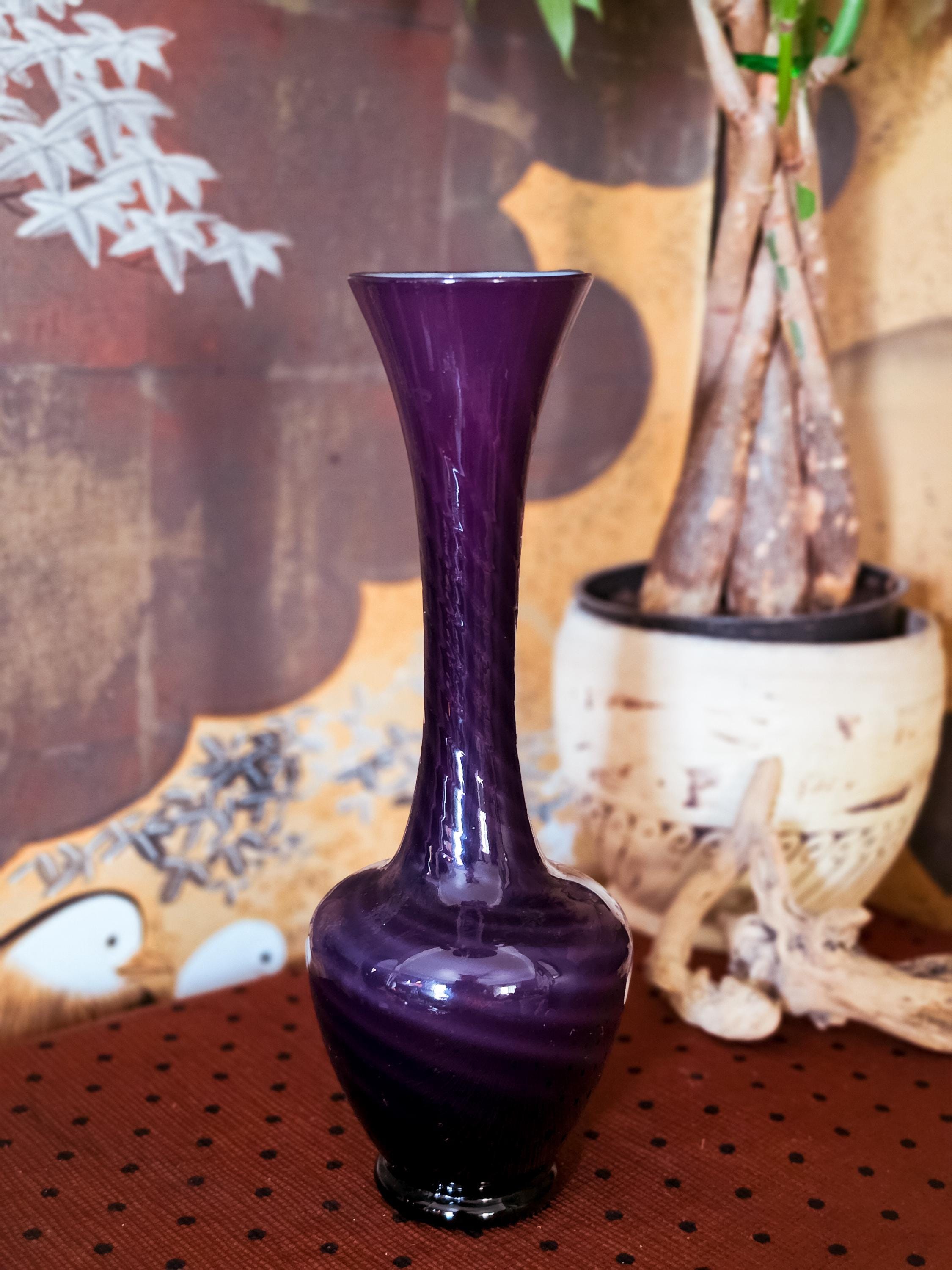 Antique Purple Glass Vase - Etsy