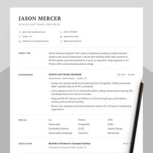 Engineer CV Template ATS Optimized, Modern Professional Technical Resume Builder, No Microsoft Word, Apple Pages or Google Docs Needed