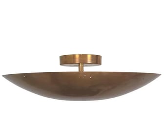Lámpara de techo de latón estilo moderno de mediados de siglo, lámpara de techo semiempotrada, lámpara de techo empotrada moderna de latón, lámpara de techo para cocina, lámpara de entrada.