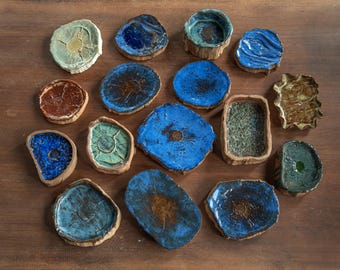 Handmade Ceramic Jewelry Dish, Choose Your Piece, One of a Kind Ring Dish, Organic Pottery Trinket Dish, Rustic Ceramic Catchall