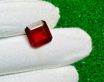 Natürlicher Hessonit-Granat, 6,85 ct, 10 mm facettierter quadratischer Schliff für Vintage-Halo-Ringe, Astrologie-Liebhaber