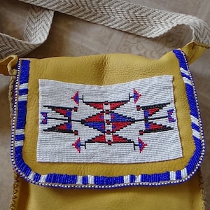 Handmade commercially tanned ELK LEATHER Double possibles bag