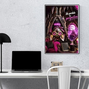 Lámina Murciélago "He Perdido la Perspectiva" | Gothic Wall Art | Printable Poster | Decoración Gótica Digital