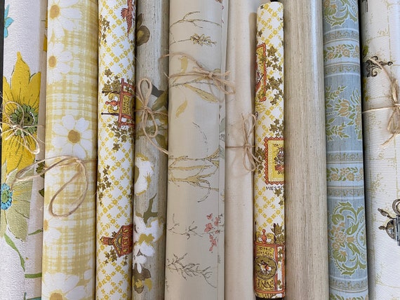 Authentic old timey Vintage Wall Paper by the yard. Crafting, furniture, retro redo