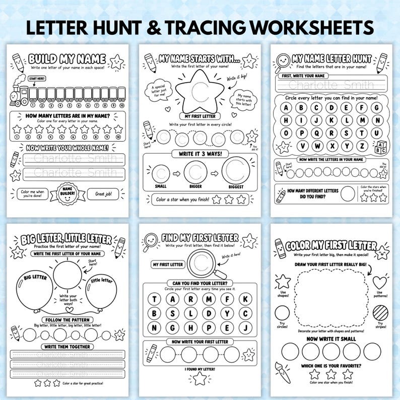 Personalized Name Tracing Workbook, Custom Name Practice, Preschool ...