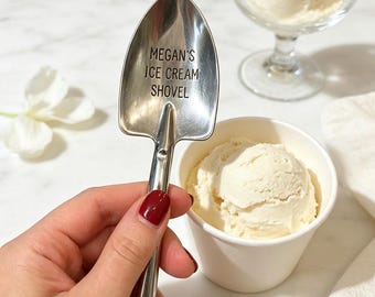 Personalized Ice Cream Spoon, Custom Engraved Dessert Spoon with Name, Sweet Gift for Family & Friends