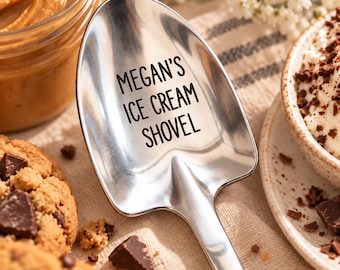 Personalisierter Eiscremelöffel, individuell gravierter Dessertlöffel mit Namen, süßes Geschenk für Familie und Freunde