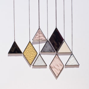 Stained Glass Elements (set of 9) // window hanging, wall art, customizable, suncatcher, glass art, modern stained glass