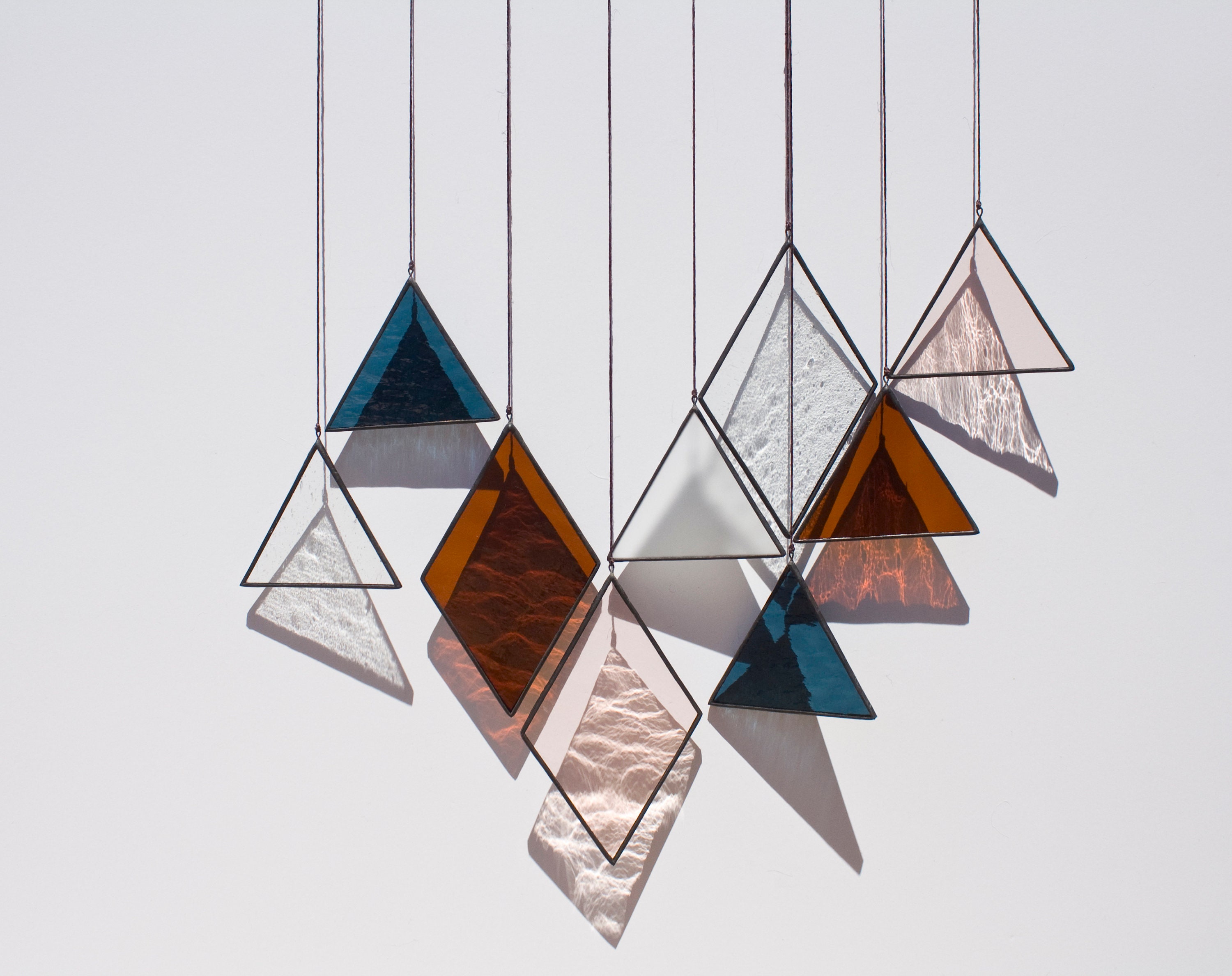 Éléments de Verre Teinté | Ensemble 9 // Fenêtre Suspendue, Art Mural, Personnalisable, Suncatcher, 