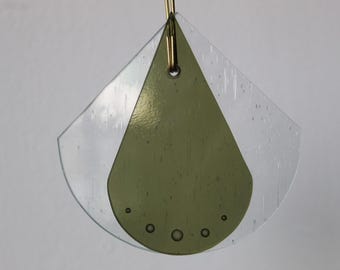 Pendant #44 // stained glass decor, window decor, wall hanging, modern stained glass, minimal stained glass