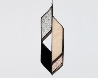 LIS Element #3 // window hanging, wall art, customizable, suncatcher, glass art, modern stained glass