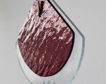 Pendant #34 // stained glass decor, window decor, wall hanging, modern stained glass, minimal stained glass