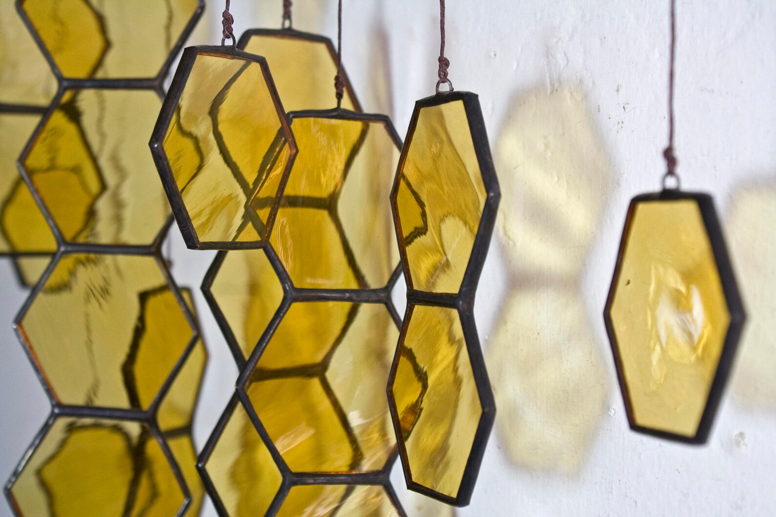 Stained Glass Drops set of 10 // Window Hanging Etsy