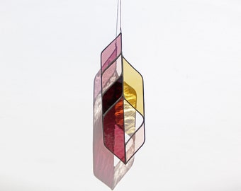 LIS Element #13 // window hanging, wall art, customizable, suncatcher, glass art, modern stained glass