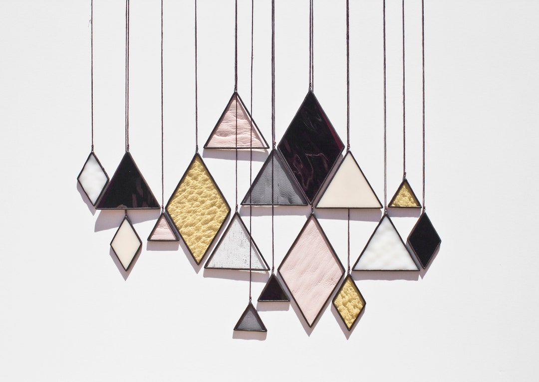 Stained Glass Elements set of 17 // Window Hanging, Wall Art