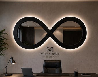 Modern Metal Framed Infinity Wall Mirror with Lights, Luxury LED Lighted Statement Mirror
