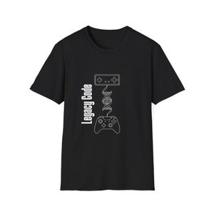 Legacy Code T-Shirt | Retro Game Controller DNA Design image 3
