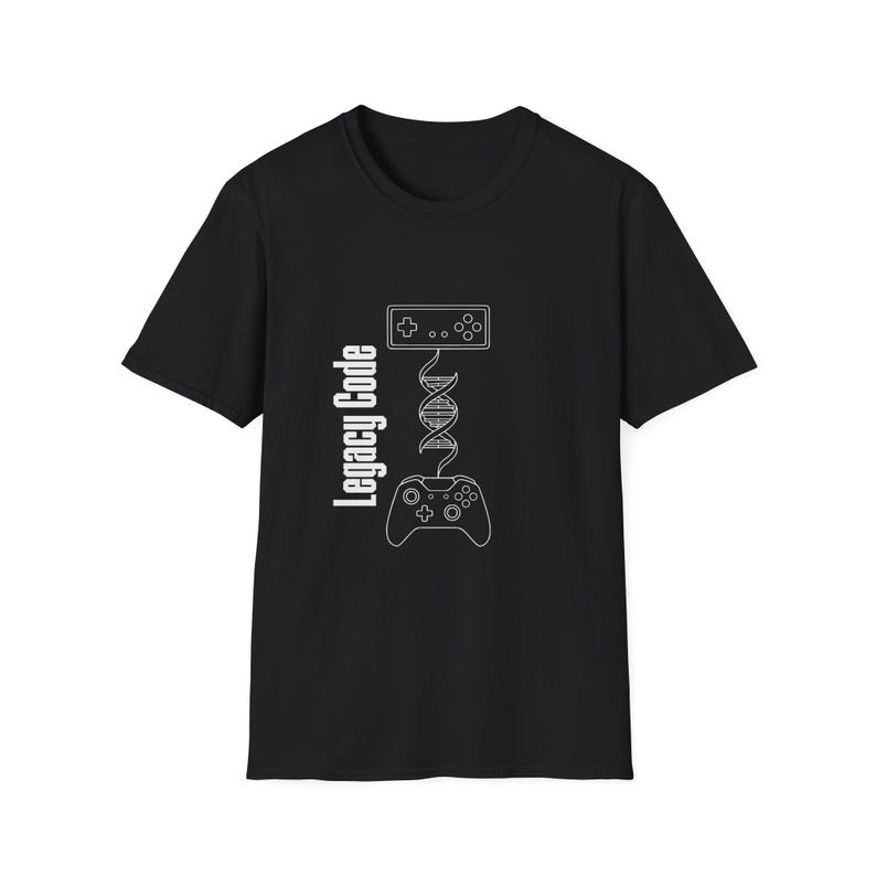 Legacy Code T-Shirt | Retro Game Controller DNA Design image 3