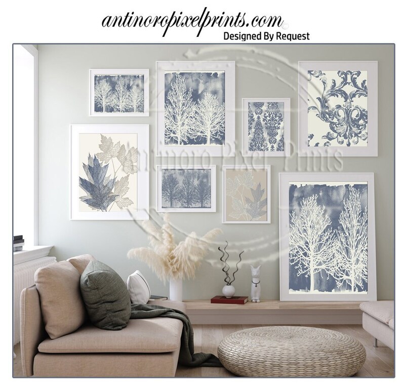 Collage Home Watercolor Decor Poster Gray Creme Tree Wall Art Print Set Includes 8 Art Prints Unframed 1589407879 image 1