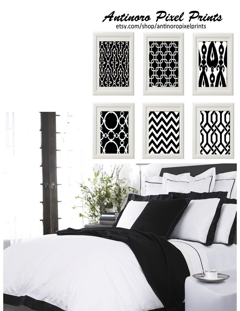 Black and White Wall Art Vintage / Modern Inspired Set of 6 | Etsy