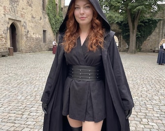 Sith-Lord-Kostüm für Damen, Star Wars Dark Side Cosplay, Kapuzenrobe für Halloween und Comic Con