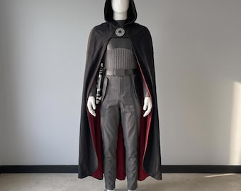 Starwars Inspired Dark Inquisitor Cosplay Costume, Hooded Cape, Sith Inspired Villain Outfit, Sci Fi Halloween Costume