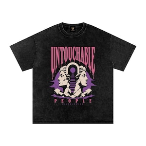 Camiseta gráfica extragrande Estatua clásica intocable Estilo urbano Camiseta negra lavada