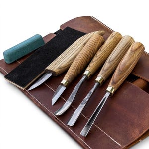 6-Piece Wood Carving Handmade Tool Set, Ash Wood