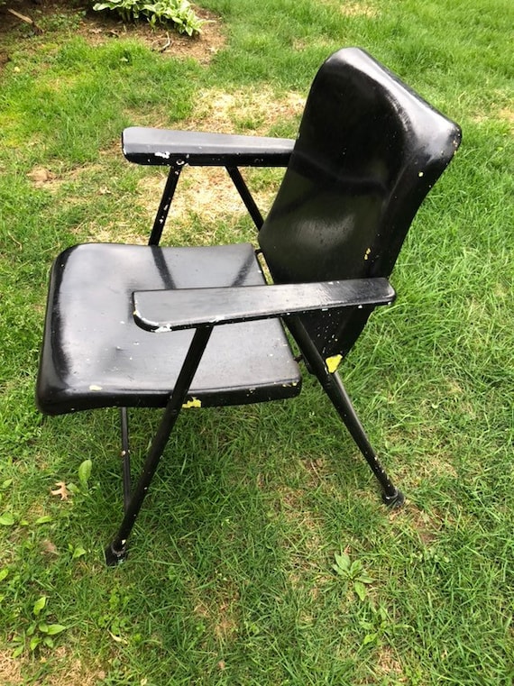 Russel Wright Folding Metal Chair Etsy