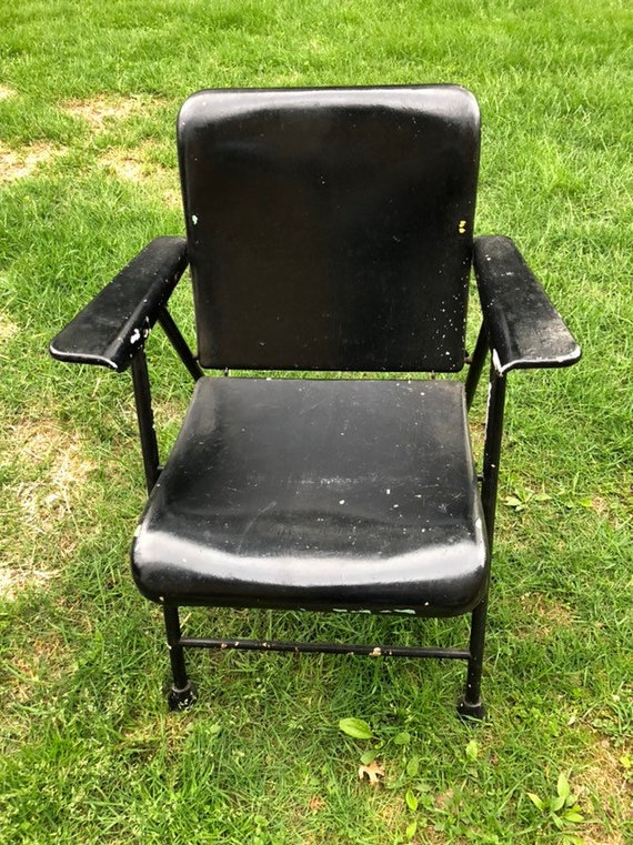 Russel Wright Folding Metal Chair Etsy