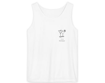 Camiseta sin mangas "Soy camarero" | Camiseta sin mangas con estampado de cóctel martini