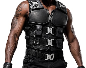 Wesley Blade Vampire Hunter Leather Vest | Blade Snipes Cosplay Costume | Halloween Tactical Vest | Movie Inspired Outfit