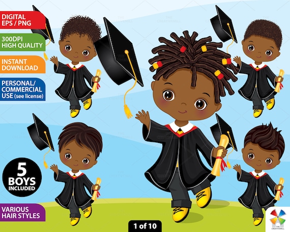 Boy Graduation Clipart Vector Preschool Student PNG - Etsy