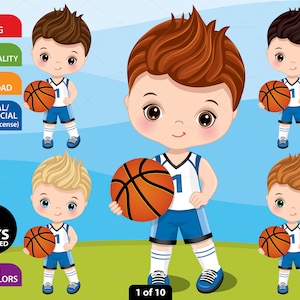 Basketball Boy Clipart, Vektor Basketball, Süßer Junge, Sport Sticker, Kind Charakter, Kleinkind PNG, Kaukasischer Junge, Sublimation, Kind Clip Art
