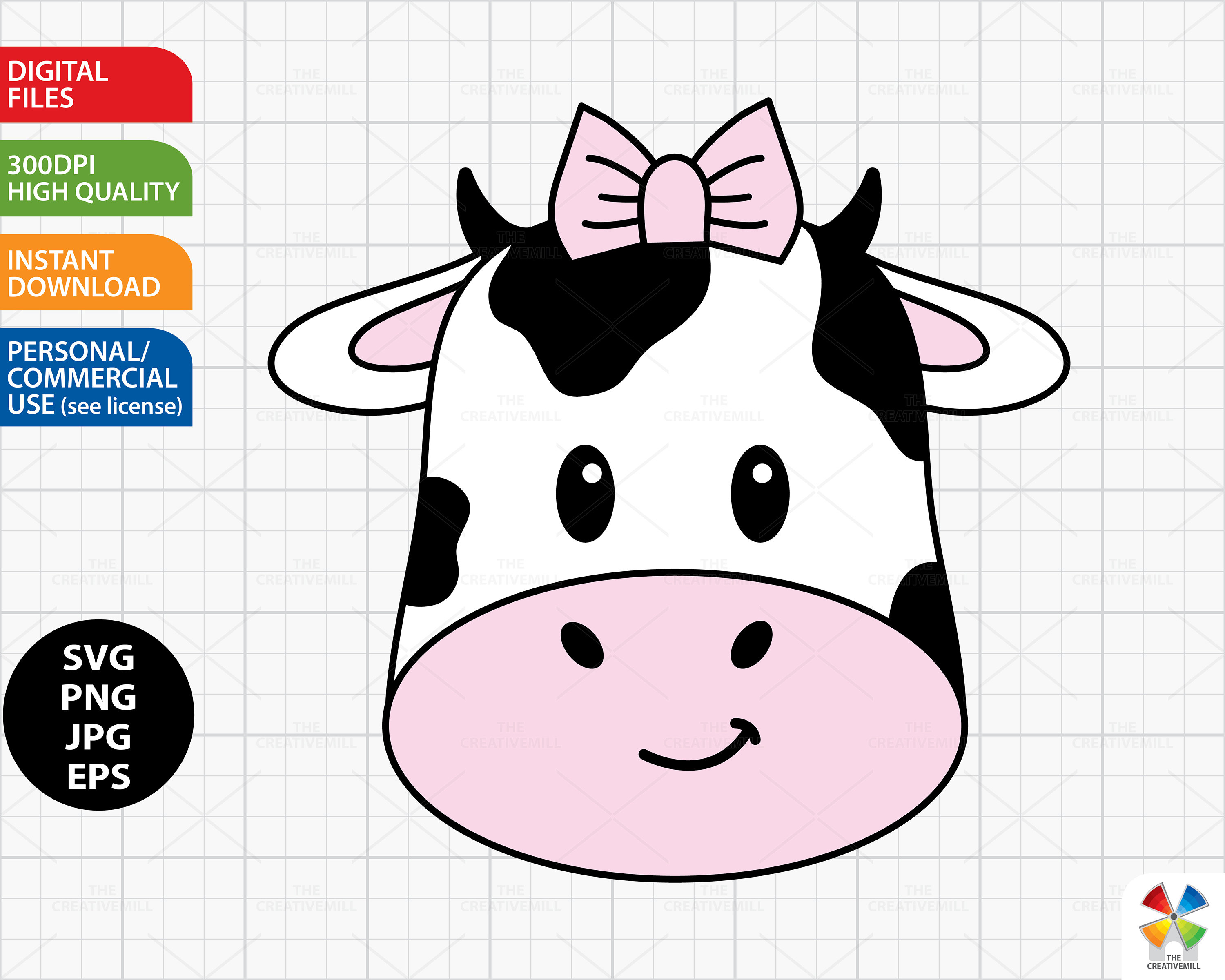 Baby Cow Svg Cute Cow Clipart Cow Head SVG Girl Cow Svg - Etsy