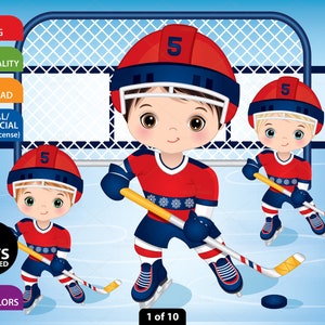Hockey Boy Clipart, Vector Little Boy, Doll, Character, Sport Activity, Winter Child, PNG, Ice Rink, Plait, Player, Ice Skate Kid Clip Art