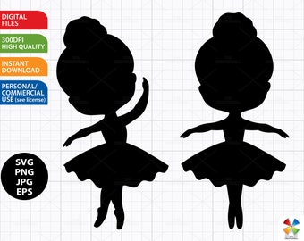 Ballerina svg, Vector Ballerina Clipart, Ballet svg, Silhouette Ballerina, Dancing Girl Silhouette, Cutting Files, SVG Files for Cricut